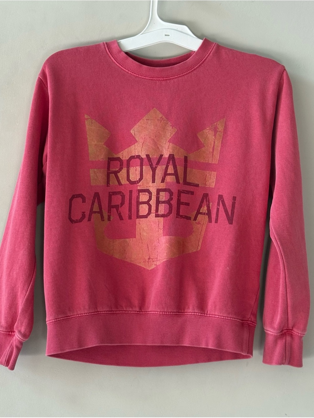 Royal Caribbean Pink Distressed Logo Crewneck Sweatshirt M Girls
